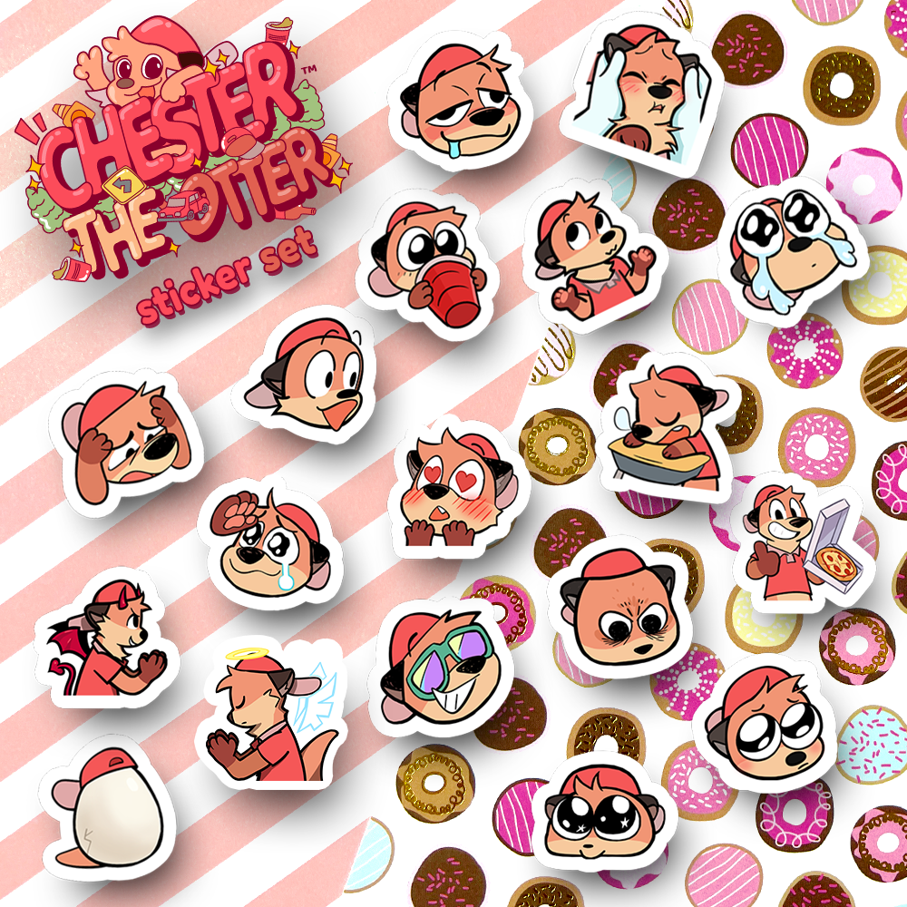 Chester Emote Sticker Set – DONUT MOTH